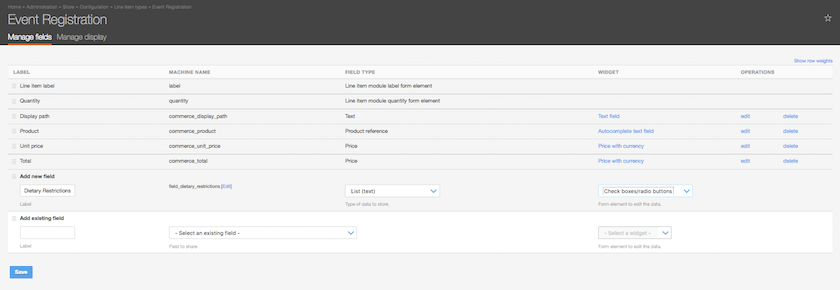 Add and Configure Customizable Line Item Type fields